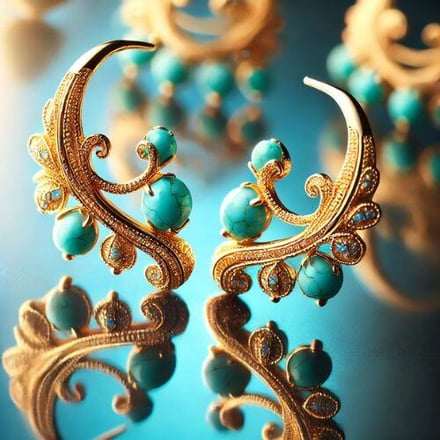 Timeless Elegance Golden Glamour with a Touch of Turquoise 🌟💎